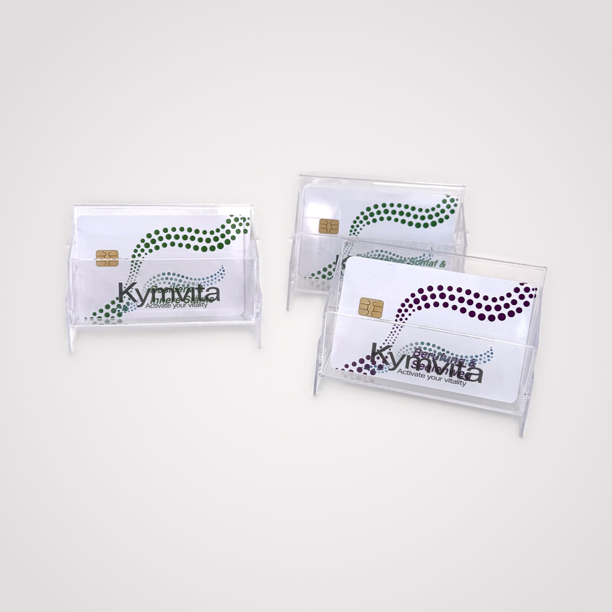 Kymvita Kartenbox & Aufsteller – 3er-Set für Praxispartner